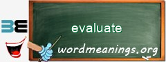 WordMeaning blackboard for evaluate